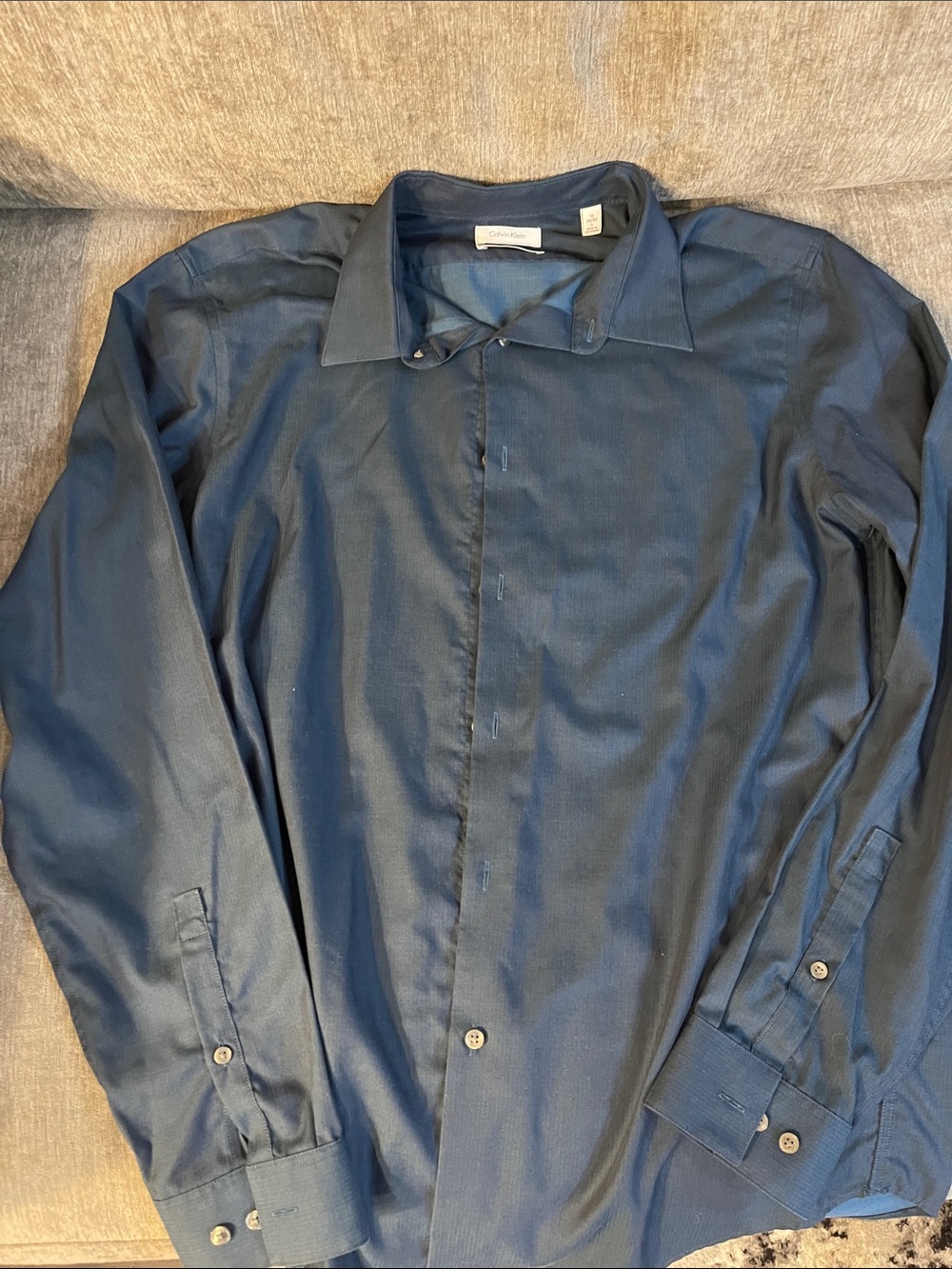 Calvin Klein Men's Dark Blue Dress Shirt L 16 34/35